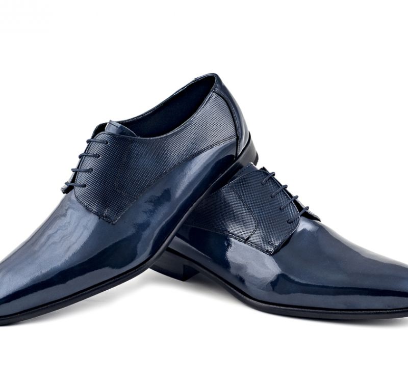 Zapatos novio azul  charol