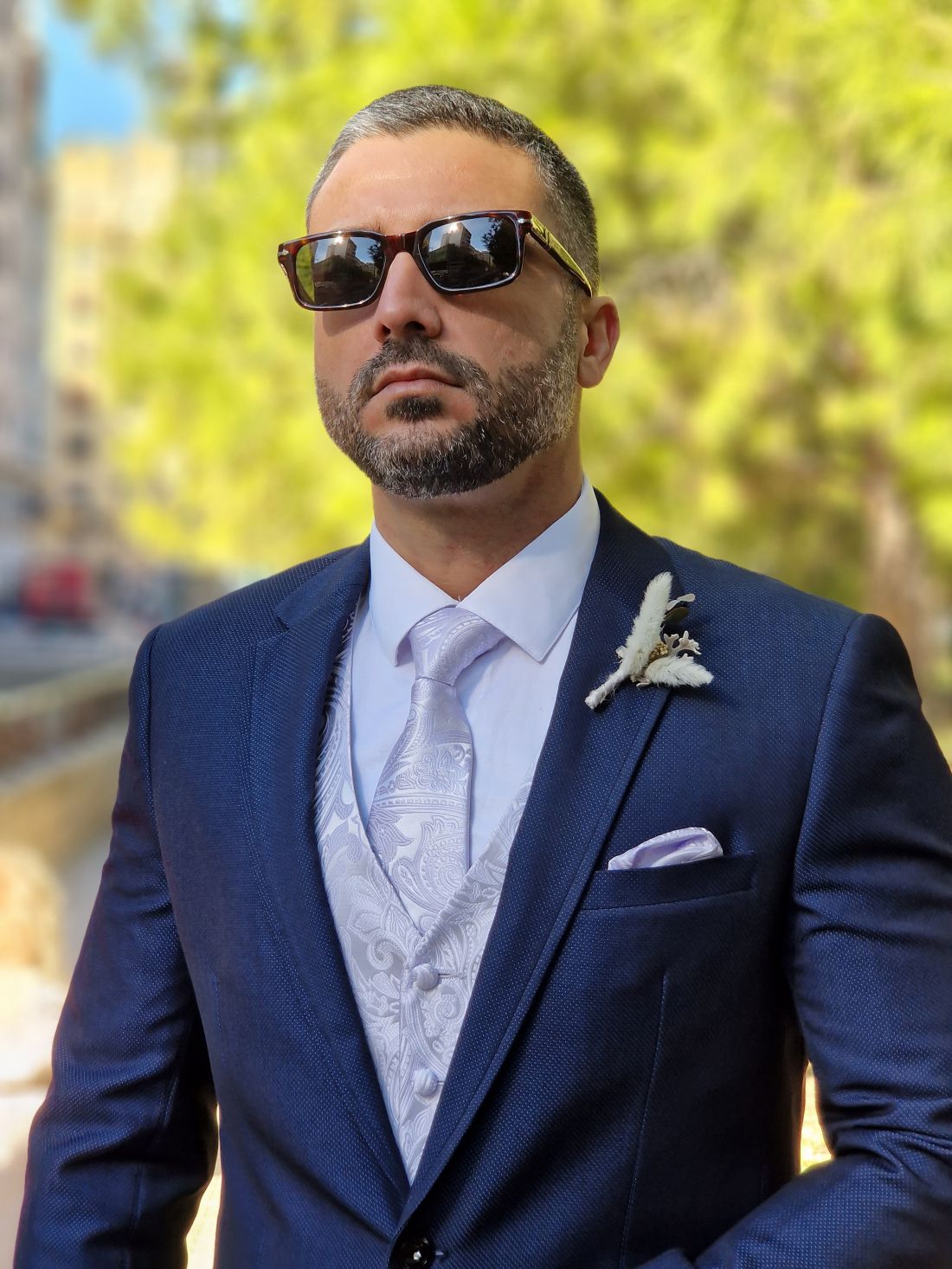 Traje azul novio o padrino