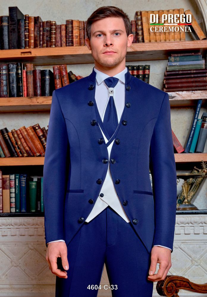 Traje azul cuello mao Diprego