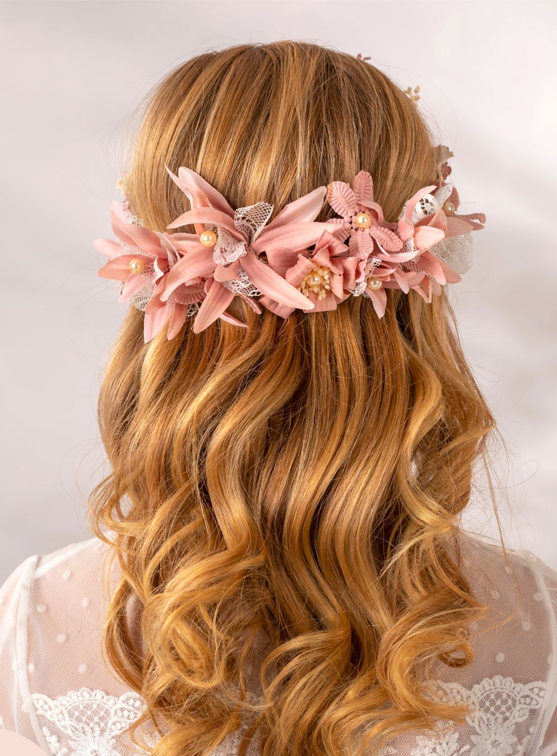 Tocado de comunión flor