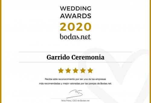 Somos ganadores del WEDDING AWARDS 2020 de Bodas.net
