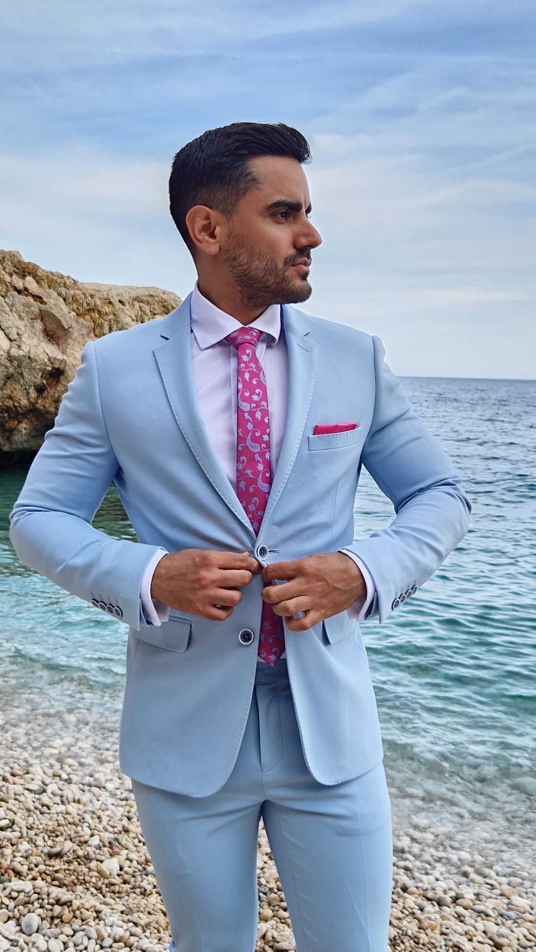 Traje de festero celeste