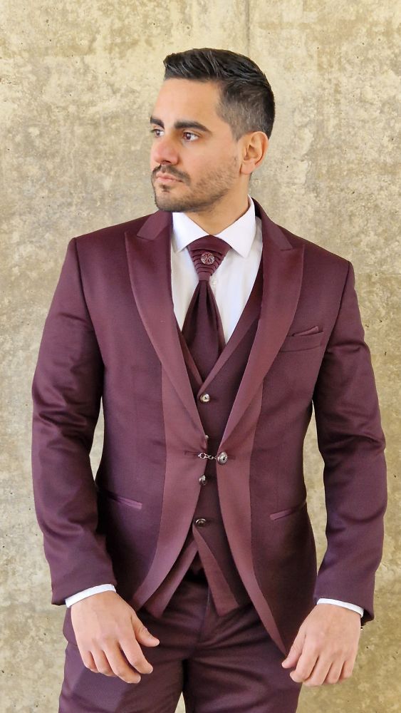 Traje burdeos hombre best sale